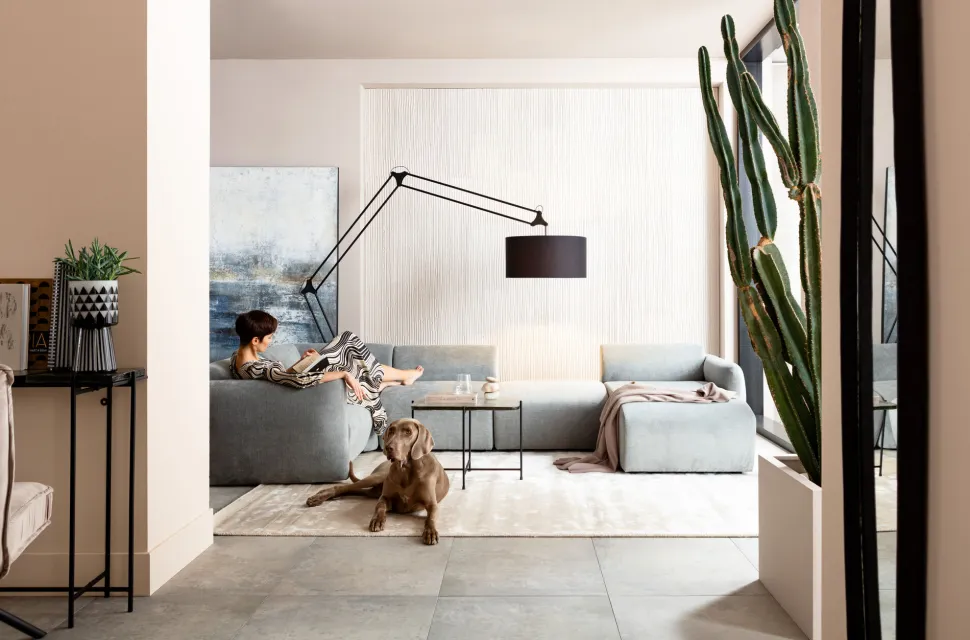 KARE Design Modulaire Bank Lucca Ottomane Elements Grey Right 90cm New