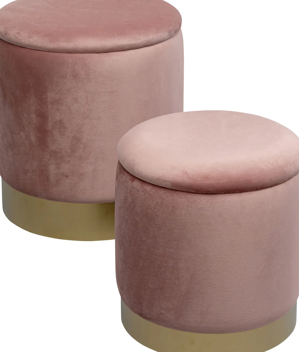 KARE Design Poef Cherry Storage Mauve Brass (2/set) Cheap