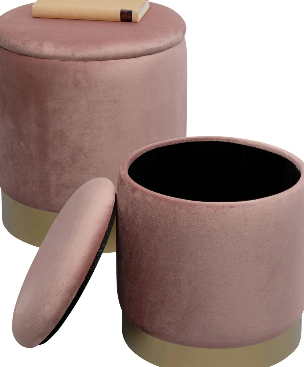 KARE Design Poef Cherry Storage Mauve Brass (2/set) Cheap
