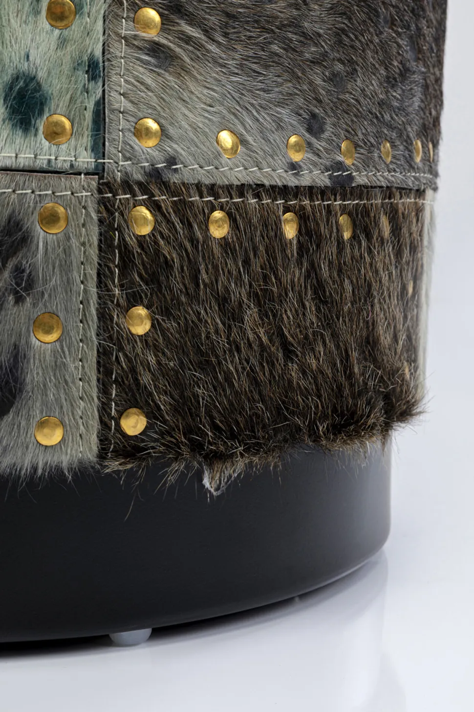 KARE Design Poef Squares Grijs Ø35cm Online