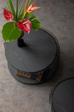 KARE Design Salontafel Wire Double Black Wood (2/set) Discount