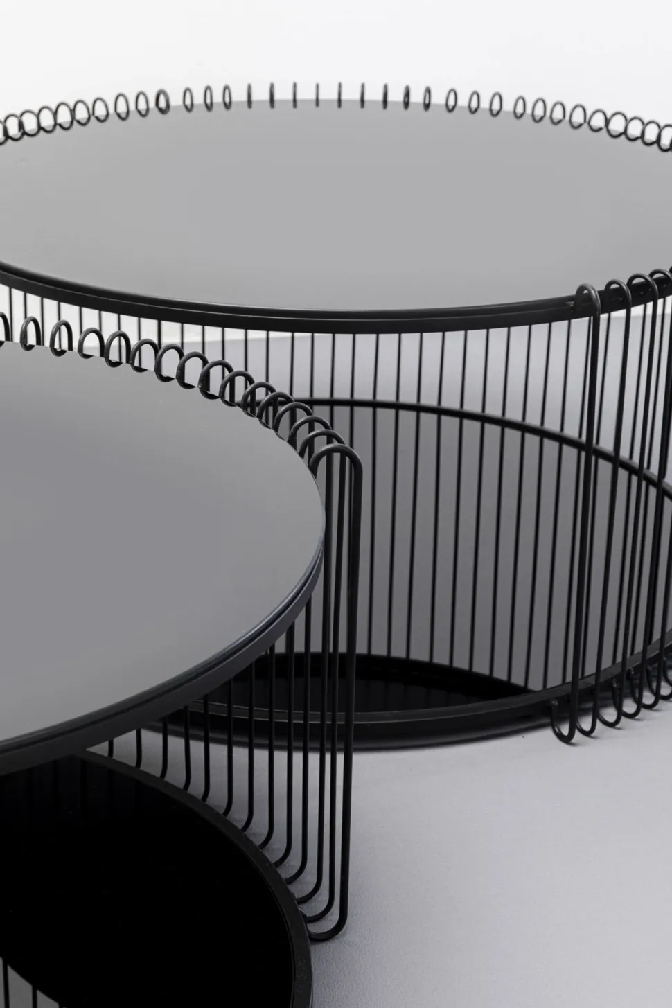 KARE Design Salontafel Wire Double Black Set Van 2 Store