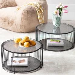 KARE Design Salontafel Wire Double Bubble Black (2/set) Online