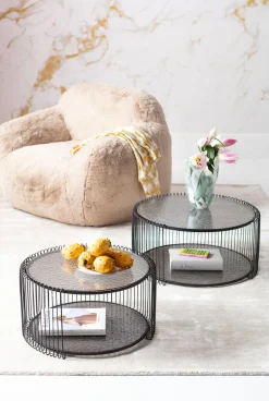 KARE Design Salontafel Wire Double Bubble Black (2/set) Online