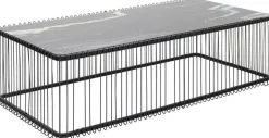 KARE Design Salontafel Wire Glass Marble Black 145x70cm Outlet