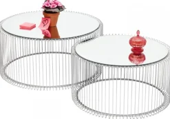 KARE Design Salontafel Wire Zilver (2-delig) Fashion