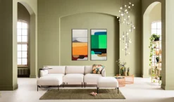 KARE Design Schilderij Abstract Shapes Orange 73x143cm Hot