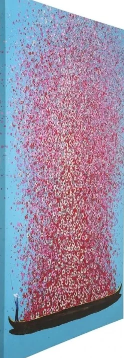 KARE Design Schilderij Touched Flower Boat Blauw-Roze 160x120cm Fashion
