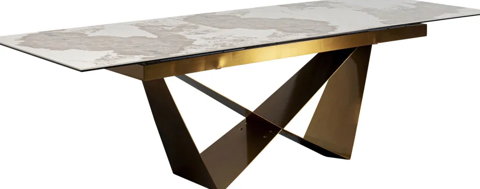 KARE Design Uitschuifbare Eettafel Connesso Brass 200(+60)x100cm Online
