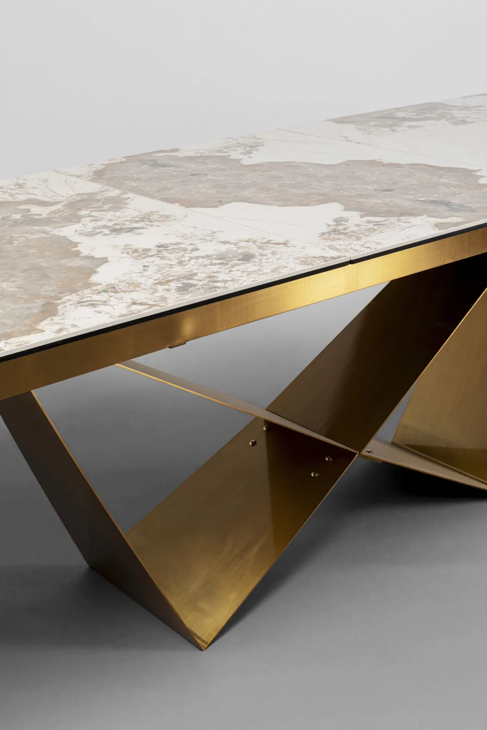 KARE Design Uitschuifbare Eettafel Connesso Brass 200(+60)x100cm Online
