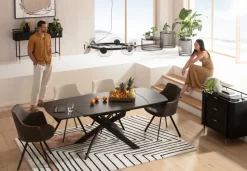 KARE Design Uitschuiftafel Twist Black 120(30+30)x90cm New