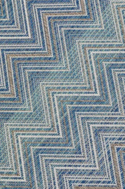 KARE Design Vloerkleed Buiten Zigzag Blue 230x330cm New