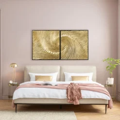 KARE Design Wanddecoratie Wave Gold (Set Van 2) Clearance