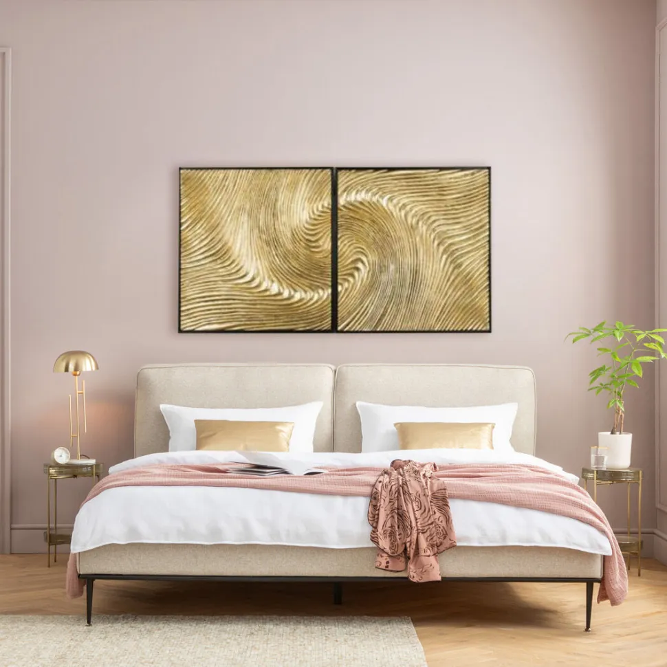 KARE Design Wanddecoratie Wave Gold (Set Van 2) Clearance