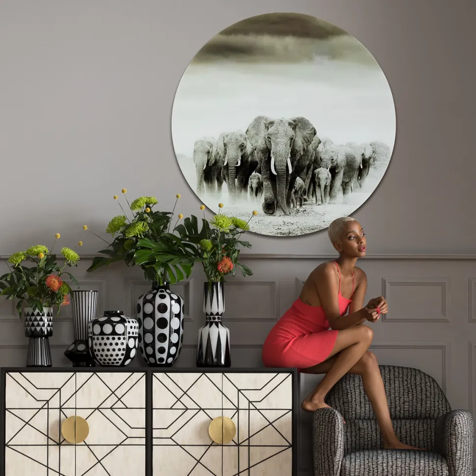 KARE Design Wandfoto Elephant Walk Ø120cm Store