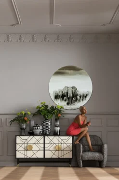 KARE Design Wandfoto Elephant Walk Ø120cm Store