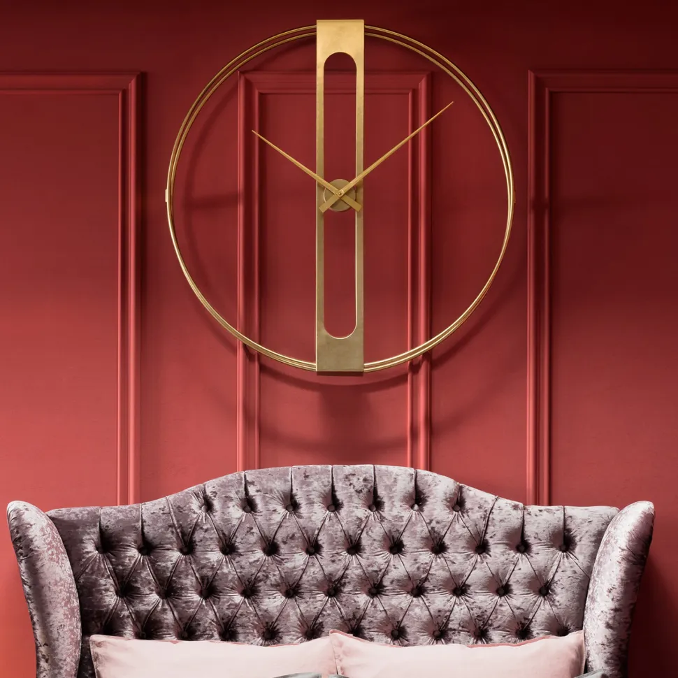 KARE Design Wandklok Clip Goud Ø107cm Hot