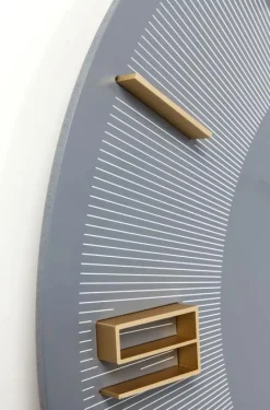 KARE Design Wandklok Leonardo Grijs-Goud Cheap